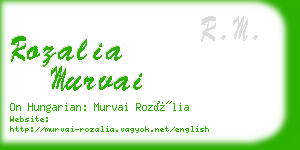 rozalia murvai business card